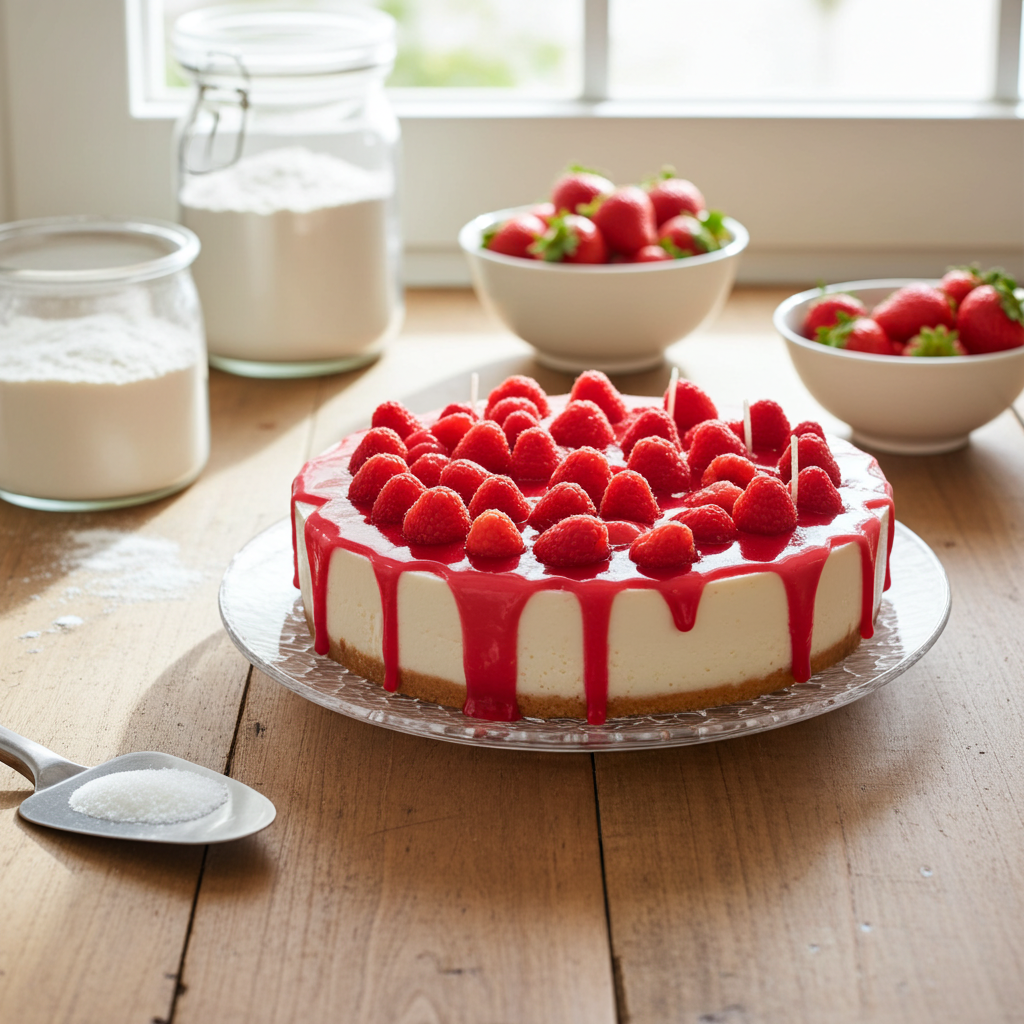 Full Strawberry Cheesecake Full Candle